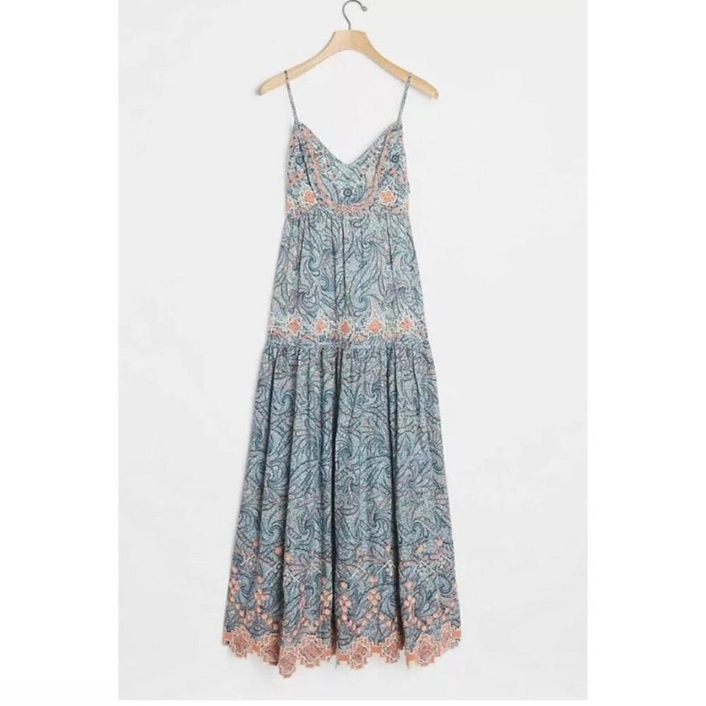 Anthropologie Jessa Embroidered Maxi Dress